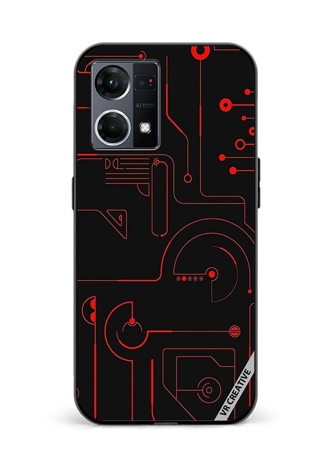 VR CREATIVE Protective Case Cover For Oppo Reno8 4G Game Circuit Design Multicolour - Image 1