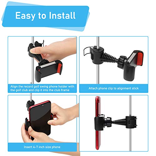 Coolrunner Record Golf Swing, Black Golf Phone Holder Clip, Record Golf Swing Phone Holder, Golf Training Aid Tool for Easy to Set Up - Image 3