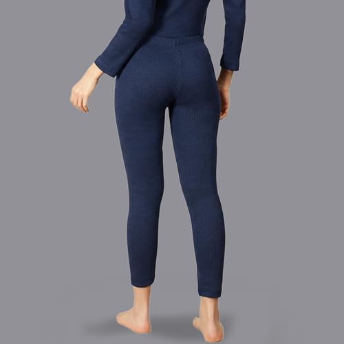 Amul Comfy Women's Kashmira Thermal Trouser | Super Combed Cotton Rich Regular Fit Body Warmer Pant | Soft, Breathable & Naturally Insulated Winter Underpant Blue - Image 3