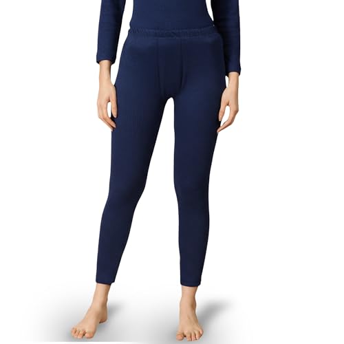 Amul Comfy Women's Kashmira Thermal Trouser | Super Combed Cotton Rich Regular Fit Body Warmer Pant | Soft, Breathable & Naturally Insulated Winter Underpant Blue - Image 1