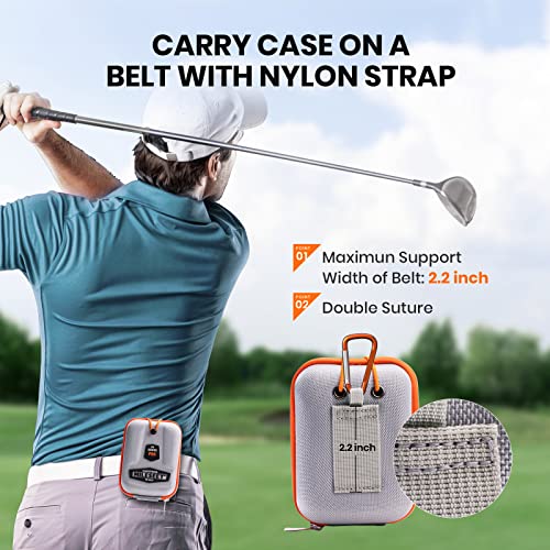 MiLESEEY Golf Rangefinder Hard Shell Case - Compatible with Bushnell, Callaway & Tectectec - Universal Range Finder Carry Case Box - EVA Bag with Carabiner Belt Clip for Most Rangefinders (Silver) - Image 4