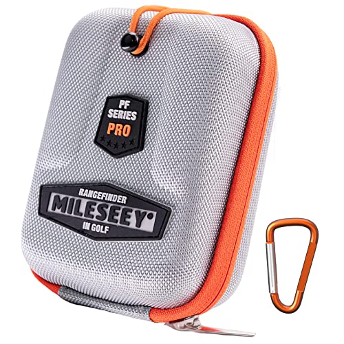 MiLESEEY Golf Rangefinder Hard Shell Case - Compatible with Bushnell, Callaway & Tectectec - Universal Range Finder Carry Case Box - EVA Bag with Carabiner Belt Clip for Most Rangefinders (Silver) - Image 1