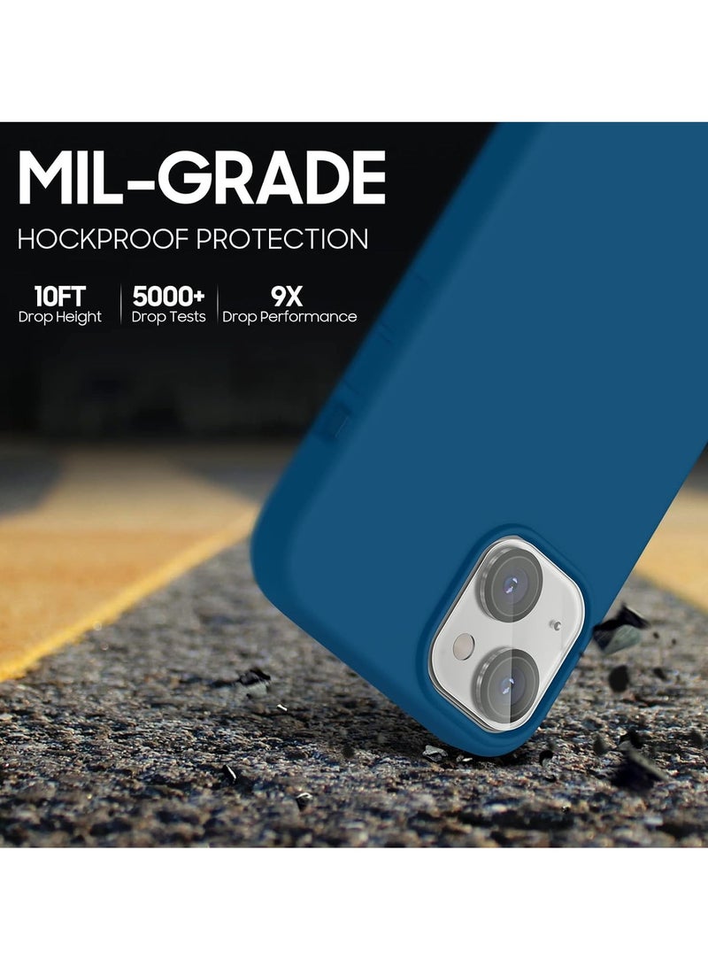 iPhone 14 Plus 5-in-1 Case – Cosmos Blue Liquid Silicone, Includes 2 Screen Protectors & 2 Camera Lens Protectors, Full Body Shockproof Drop Protection (6.7 Inch) - Image 4