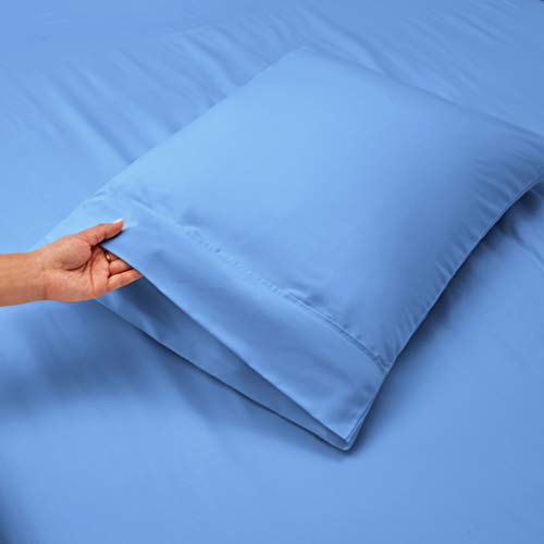 Nestl Queen Size Sheet Set, 4 Piece Extra Deep Pocket (18-24 inches), Microfiber, Cooling, Hotel Luxury, Soft, Breathable, Wrinkle-Free, Easy to Care, Calm Blue - Image 5