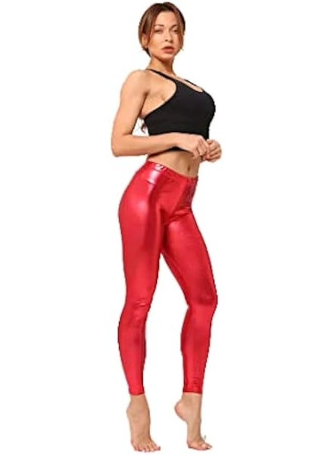 Stretch Leather Disco Glitter Women Lycra