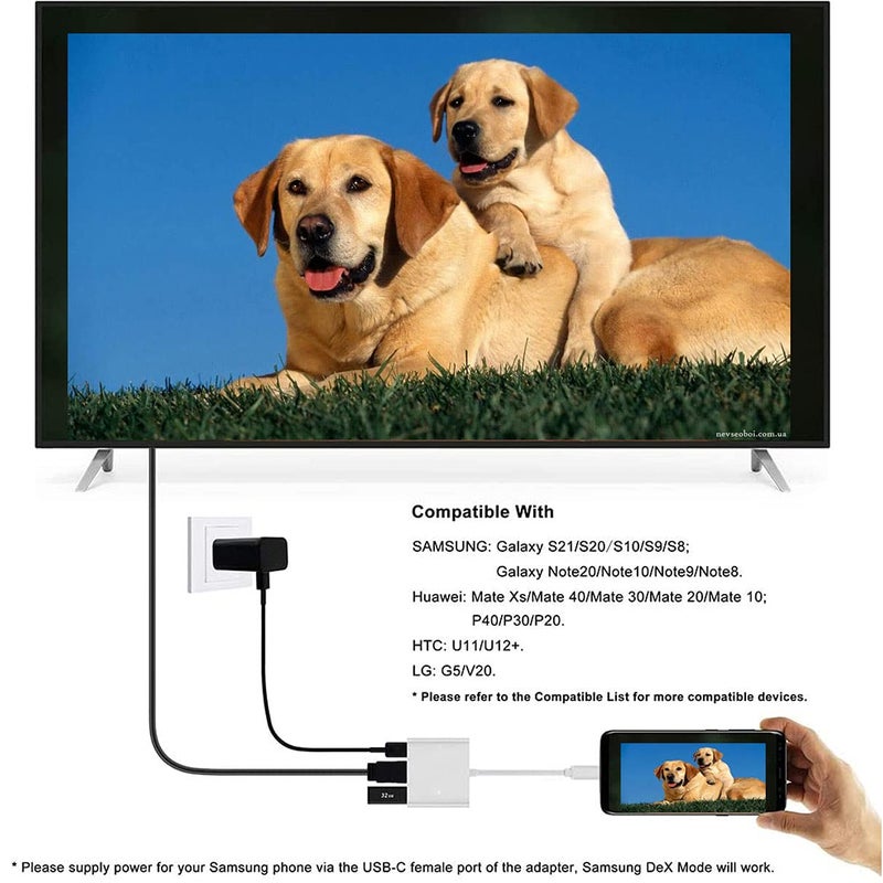 USB C to HDMI Adapter 4K Video Converter Type C HDMI Multiport AV Converter USB 3.0 Port Compatible MacBook,MacBook Pro/Air, Samsung Galaxy S9/S10/ S20/ S21/Note 9/Note 10/Note 20 - Image 3