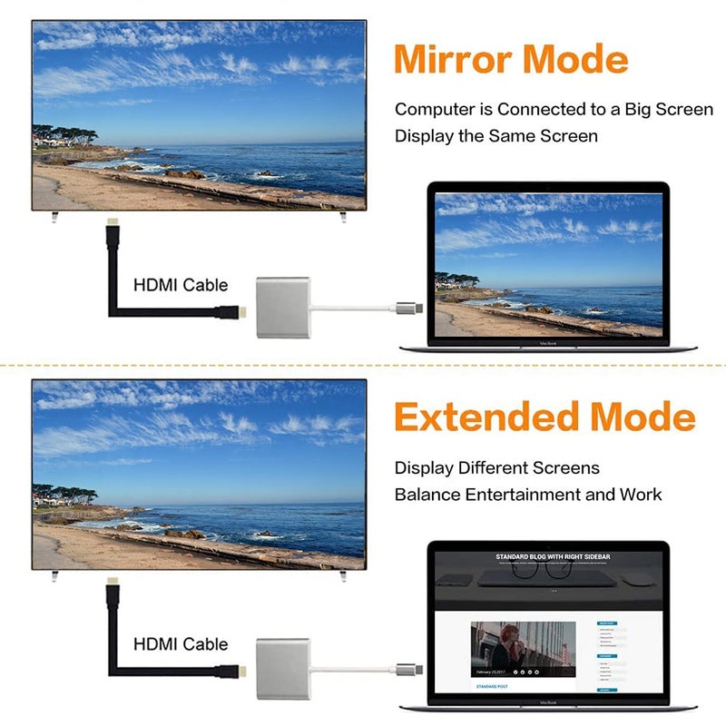 USB C to HDMI Adapter 4K Video Converter Type C HDMI Multiport AV Converter USB 3.0 Port Compatible MacBook,MacBook Pro/Air, Samsung Galaxy S9/S10/ S20/ S21/Note 9/Note 10/Note 20 - Image 5