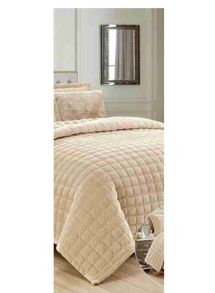 MARK 6 Pieces Soft Winter Plain Compressed Double Bed Sheet Quilt Size 240x220 cm - Image 3