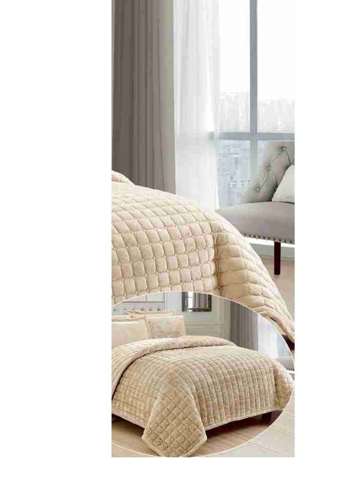 MARK 6 Pieces Soft Winter Plain Compressed Double Bed Sheet Quilt Size 240x220 cm - Image 4