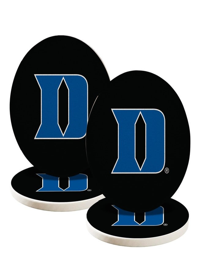 Desert Cactus Duke University Circle Ceramic Coasters 4 Pack Blue Devils Absorbent Drink Coasters with Cork Backing (Design B) - Image 1