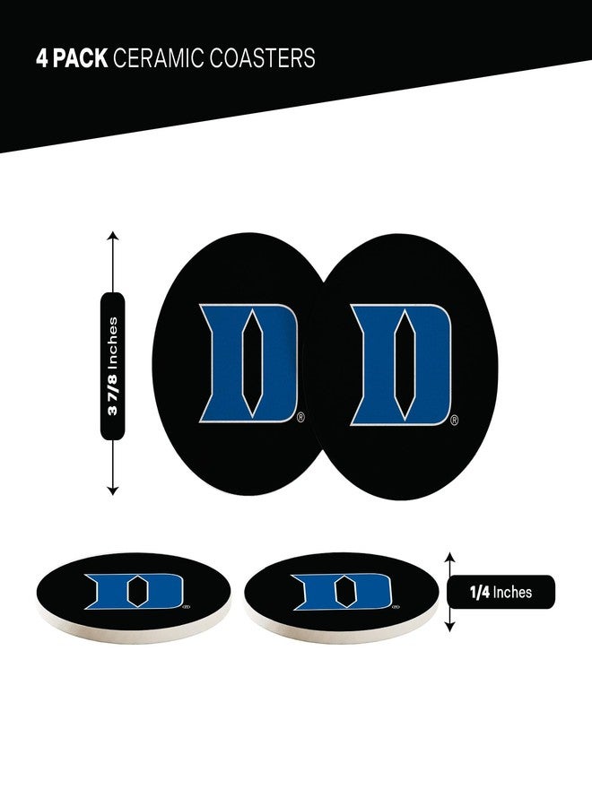 Desert Cactus Duke University Circle Ceramic Coasters 4 Pack Blue Devils Absorbent Drink Coasters with Cork Backing (Design B) - Image 2