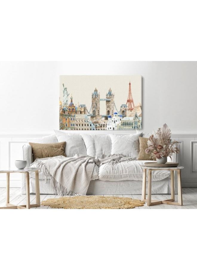 Home Gallery Home Gallery set famous landmark Printed canvas wall art  - Image 3