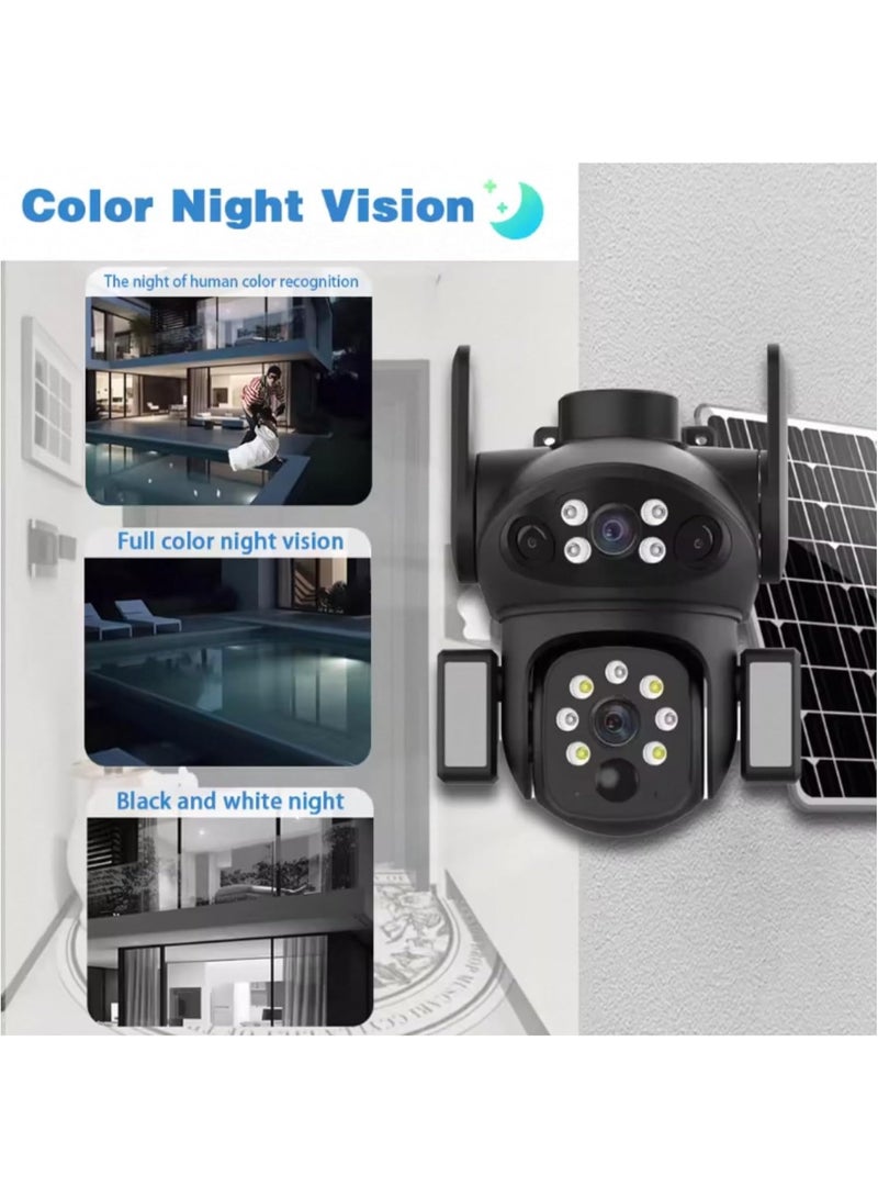 JAJEEK 8MP 4K Dual Lens Outdoor Security Camera – 360° Wireless PTZ IP Camera with 4G SIM Connectivity, Solar Powered, Night Vision, Human Detection, Two-Way Audio, V380 Pro App Control, 64GB SD Card – Home, Garden & Office Security - Image 5
