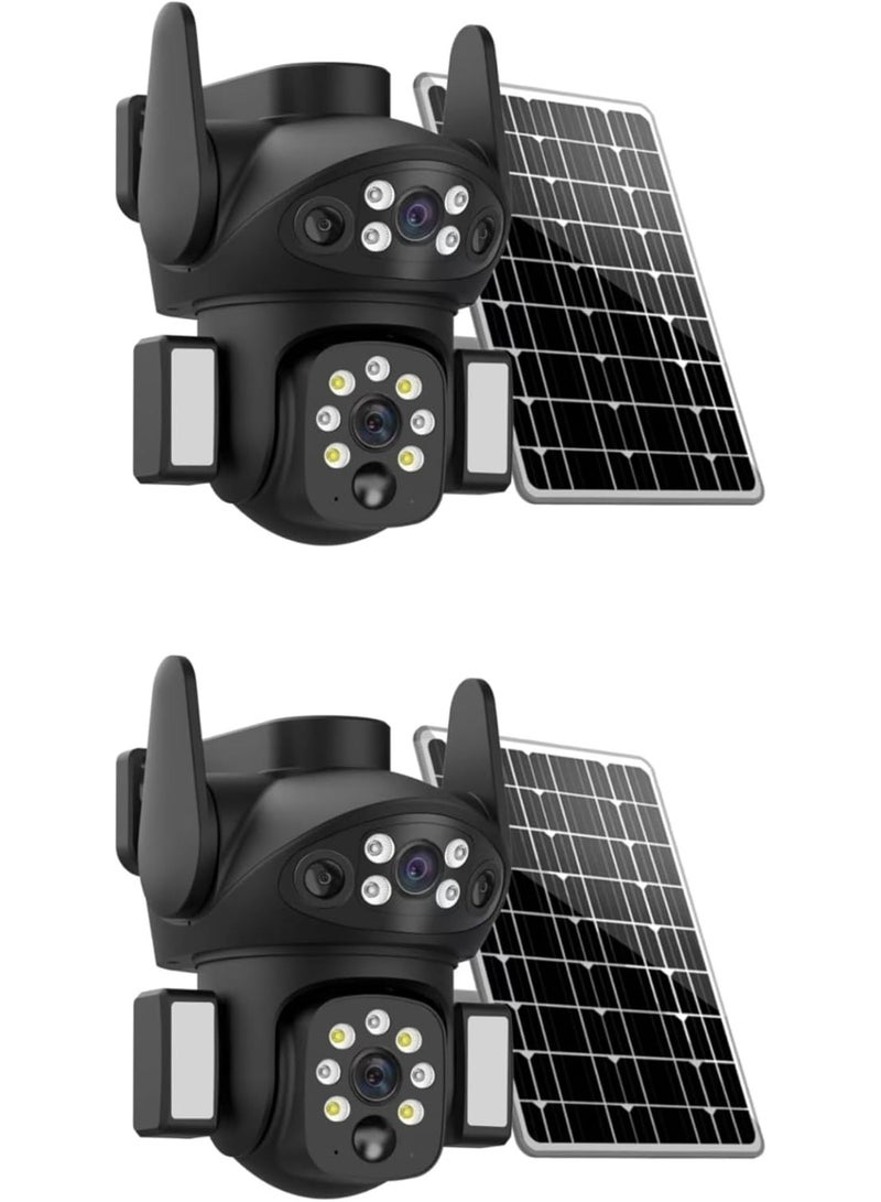 JAJEEK 8MP 4K Dual Lens Outdoor Security Camera – 360° Wireless PTZ IP Camera with 4G SIM Connectivity, Solar Powered, Night Vision, Human Detection, Two-Way Audio, V380 Pro App Control, 64GB SD Card – Home, Garden & Office Security - Image 2