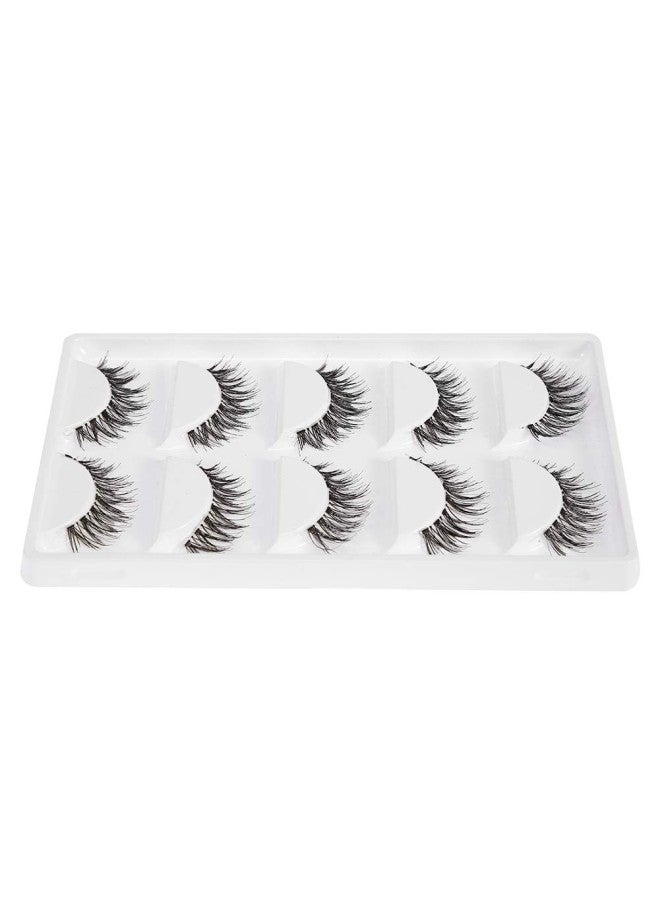 klarako 10Pcs 2 types of false eyelashes, False eyelashes with natural stripes, Extension, cosmetic eyelashes, 3D reusable glue-free naturally, beauty tools personal trade show(black) - Image 2