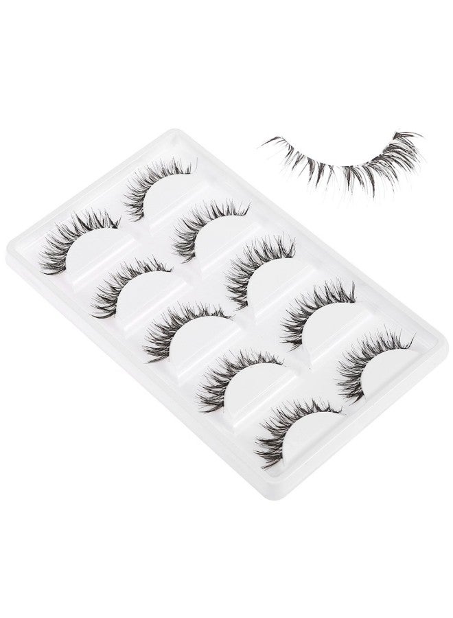 klarako 10Pcs 2 types of false eyelashes, False eyelashes with natural stripes, Extension, cosmetic eyelashes, 3D reusable glue-free naturally, beauty tools personal trade show(black) - Image 4