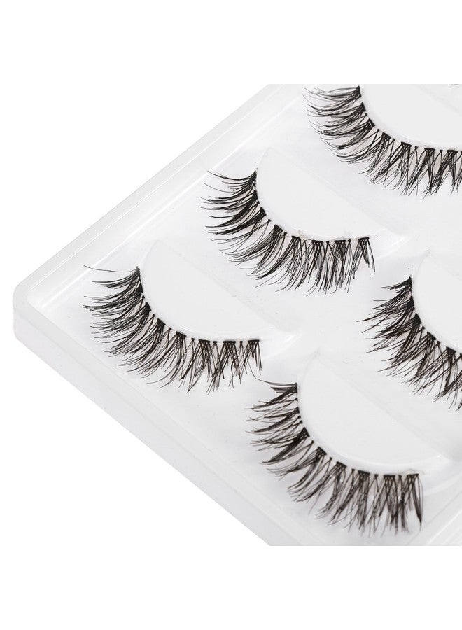 klarako 10Pcs 2 types of false eyelashes, False eyelashes with natural stripes, Extension, cosmetic eyelashes, 3D reusable glue-free naturally, beauty tools personal trade show(black) - Image 3