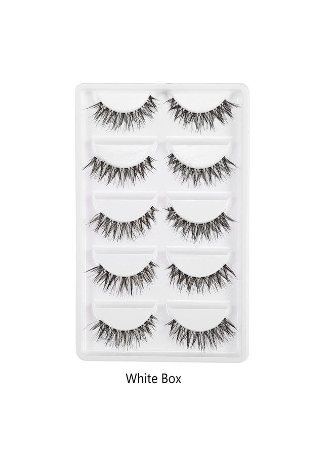 klarako 10Pcs 2 types of false eyelashes, False eyelashes with natural stripes, Extension, cosmetic eyelashes, 3D reusable glue-free naturally, beauty tools personal trade show(black) - Image 5