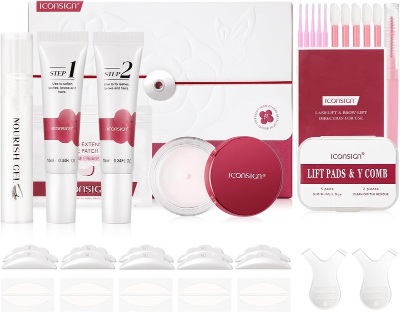 ICONSIGN Lash Lift Kit Professional Eyelash Perming Kit Lash Perm Kit with Camellia Extract 90Day Curl SulphurFree Formula Includes Lash Lift Glue for Sensitive Eyes AtHome Use