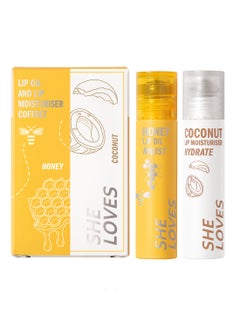 Sheloves 2 Pcs Lip Oil and Lip Moisturizer Coffret Set Hydrating Nourishing Lip Balm to Repair Lips and Fade Lip Lines  - Image 1