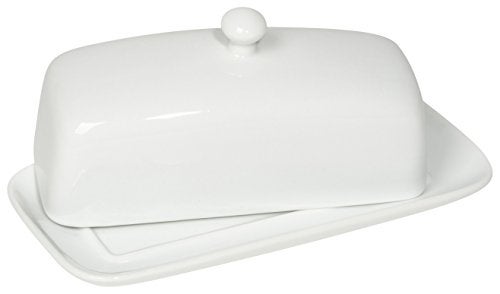 Now Designs Stoneware Rectangle Butter Dish with Lid White 45 x 8 in