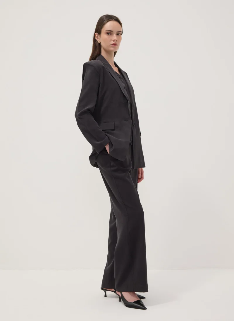 Ovs OVS Black Regular-Fit Viscose-Blend Blazer