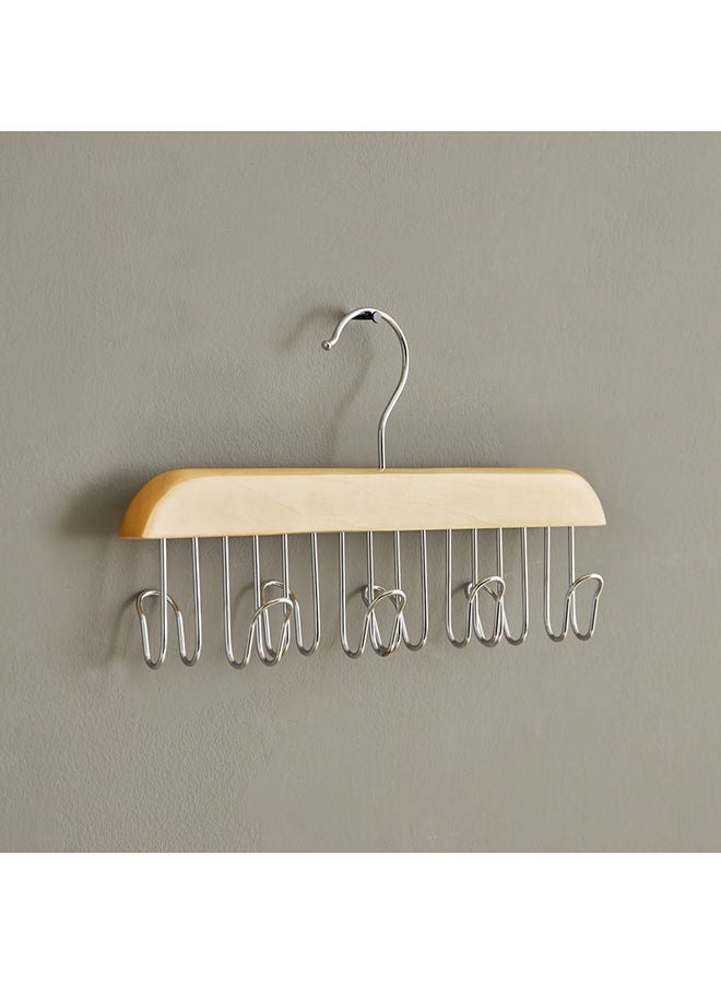 Home Box Forest 8-Hooks Belt And Tie Wooden Hanger 28x15.5x5.8 cm  - Image 1