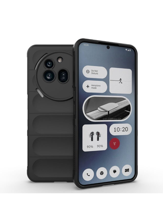 ثلاثة نمور for Nothing Phone 3A Pro 5G Case Cover, ثقيل الوظائف 4D مخطوط النمط الحسية الناعمة السيليكون كامل Portection حالة الهاتف مقاومة للصدمات for Nothing Phone 3A Pro 5G, أسود - Image 1