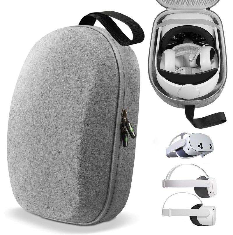 sarlar Hard Carrying Case Compatible with Oculus Meta Quest 3S/Quest 3/Quest 2, Lightweight and Fixed Protection for VR Headset Controller and Official Head Strap Accessories, Travel and Storage - Image 1
