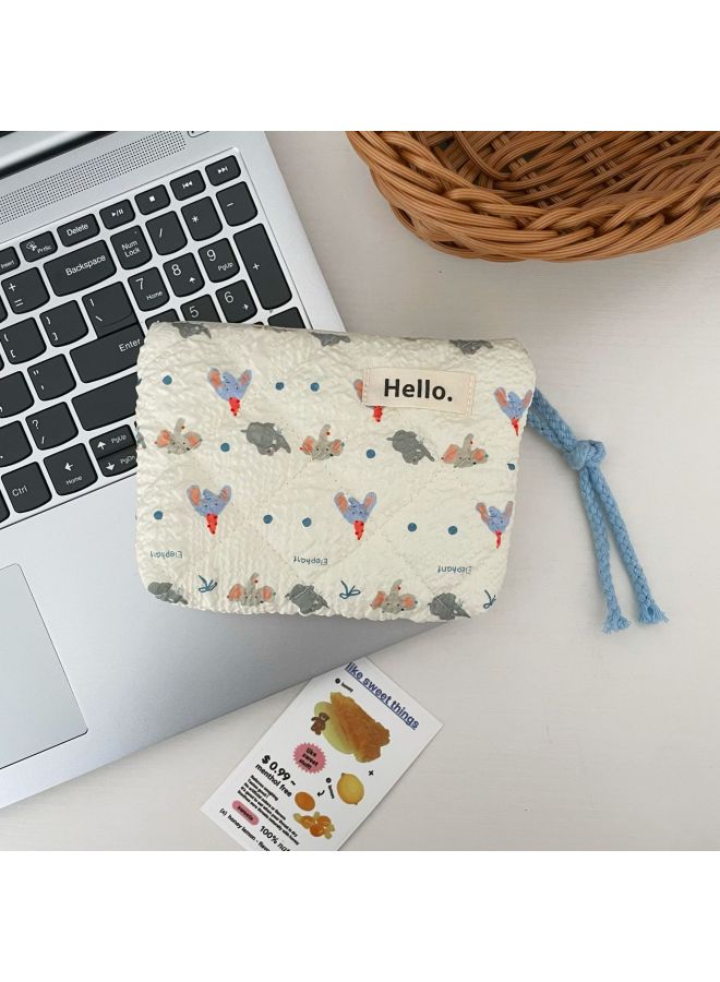 Cute Quilted Cotton Coin Purse Women's  New Mini Portable Travel Red Bag Sundries Storage Bag Card Bag