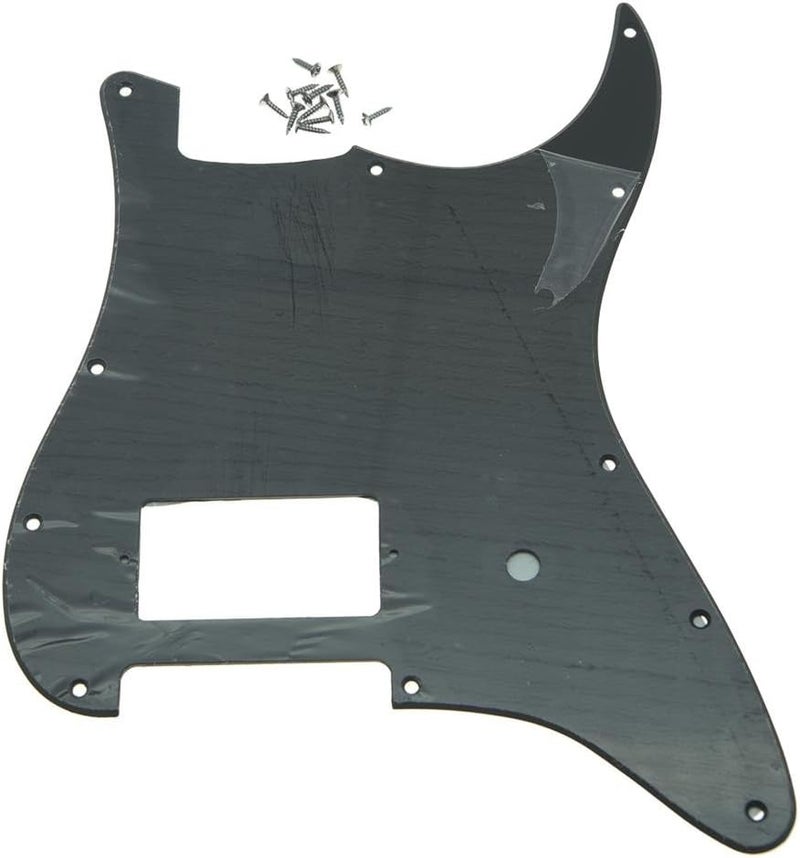 KAISH 11 Hole ST/Strat Style One Humbucker Guitar Pickguard Scratch Plate for Delonge Stratocaster/Strat Matte Black 1 Ply - Image 1