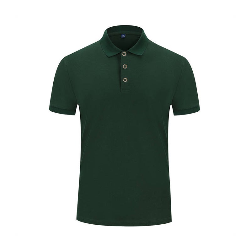 230g mercerized antibacterial bead lapel short sleeve Polo high-end work clothes Leisure Group outdoor activity clothes printed advertising Black  - Image 4