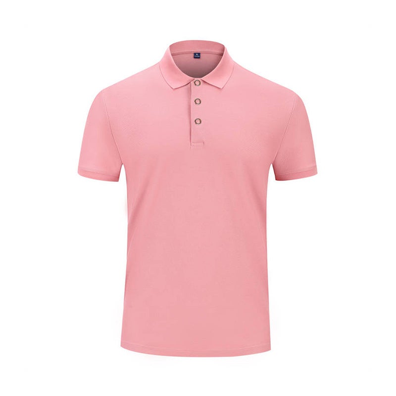 230g mercerized antibacterial bead lapel short sleeve Polo high-end work clothes Leisure Group outdoor activity clothes printed advertising Black  - Image 5