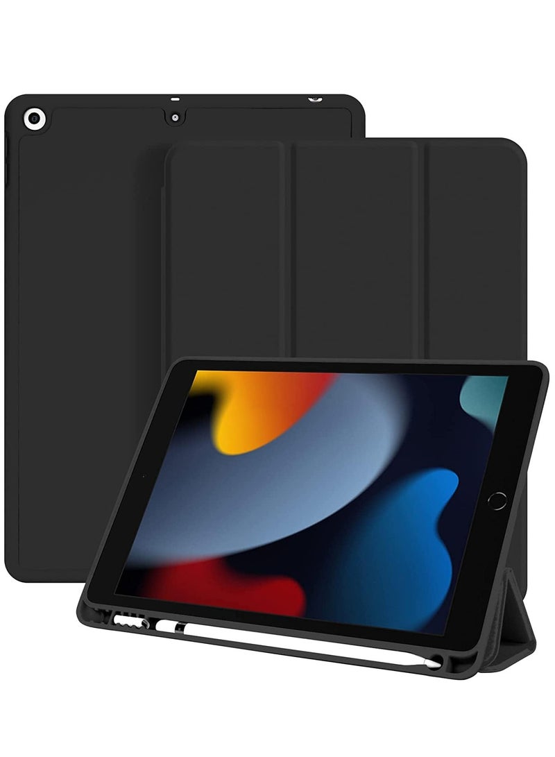 ELTRAZONE iPad 10.2 Case - Compatible with iPad 9th, 8th, and 7th Generation - Auto Wake & Sleep Cover with Pencil Holder (Black) - Image 1