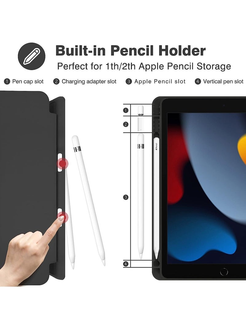 ELTRAZONE iPad 10.2 Case - Compatible with iPad 9th, 8th, and 7th Generation - Auto Wake & Sleep Cover with Pencil Holder (Black) - Image 3