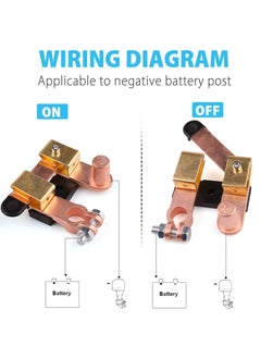 Excefore Top Post Battery Disconnect Switch for Auto Car RV Marine Boat Truck Vehicle. 12V 24V Knife Blade Switch, Battery Cutoff Shut Off Switch, Horizontal and Vertical, 2 Pack  - Image 2