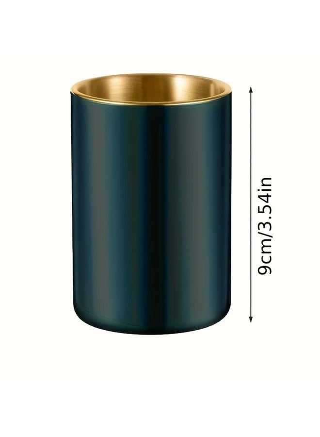 منفضة سجائر من الفولاذ المقاوم للصدأ الأخضر الخالي من الدخان، مقاومة للانسكاب، متينة للاستخدام الداخلي والخارجي - Image 1