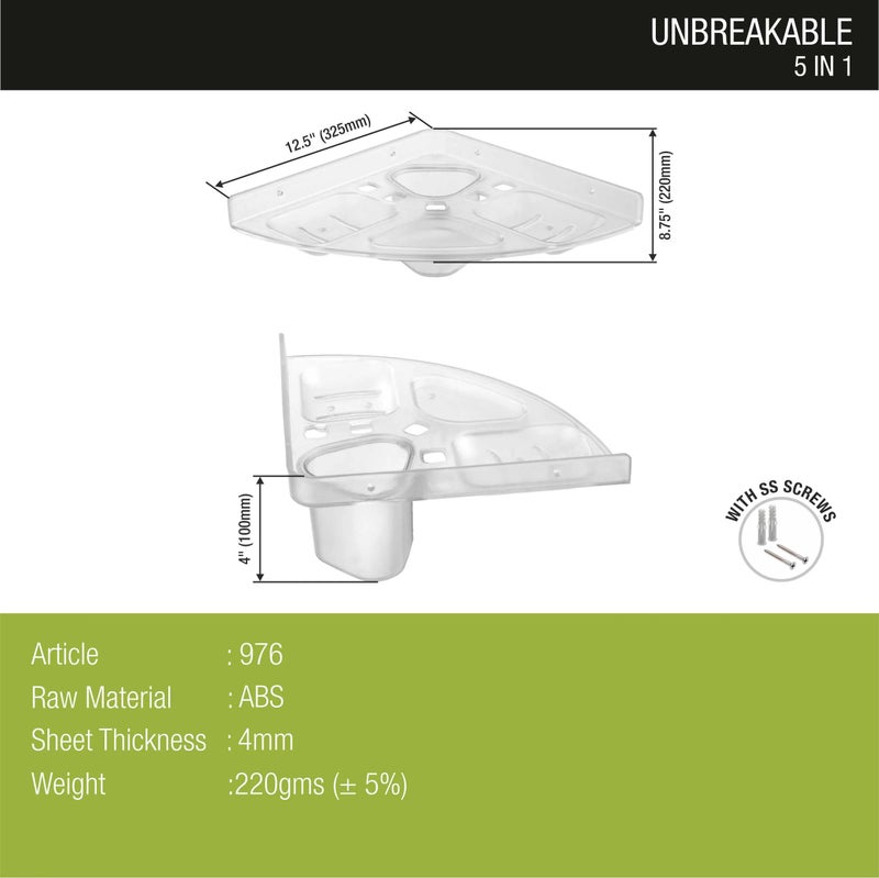 Lipka Unbreakable ABS Corner Round Small 5 in 1 - Image 2