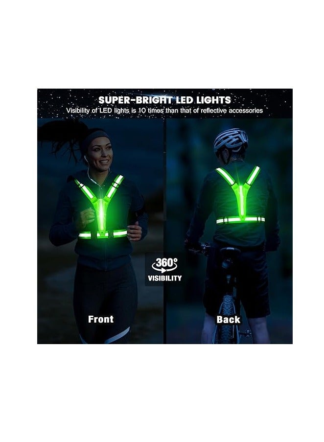 Meetion LED Reflective Running Vest Gear Light Up Vest Runners Night Walking USB Rechargeable,Up to 11hrs Light with Adjustable Waist/Shoulder for Women Men Kids, One Size  - Image 3