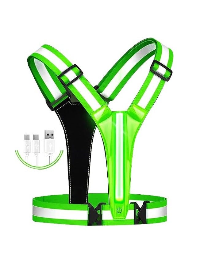 Meetion LED Reflective Running Vest Gear Light Up Vest Runners Night Walking USB Rechargeable,Up to 11hrs Light with Adjustable Waist/Shoulder for Women Men Kids, One Size  - Image 1