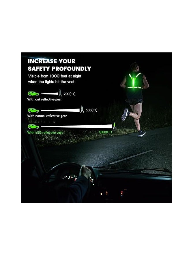 Meetion LED Reflective Running Vest Gear Light Up Vest Runners Night Walking USB Rechargeable,Up to 11hrs Light with Adjustable Waist/Shoulder for Women Men Kids, One Size  - Image 2