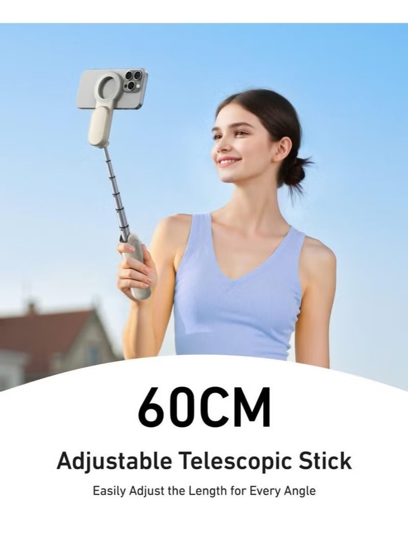 TELESIN Magnetic Mini Selfie Stick Tripod for Smartphone – Strong Magnetic Phone Holder, 2-in-1 Selfie Stick & Tripod Combo, Extendable up to 60cm, Wireless Remote Control, Lightweight 150g Portable Design for Vlogging, Live Streaming, Photography & Travel Content Creators - Image 3