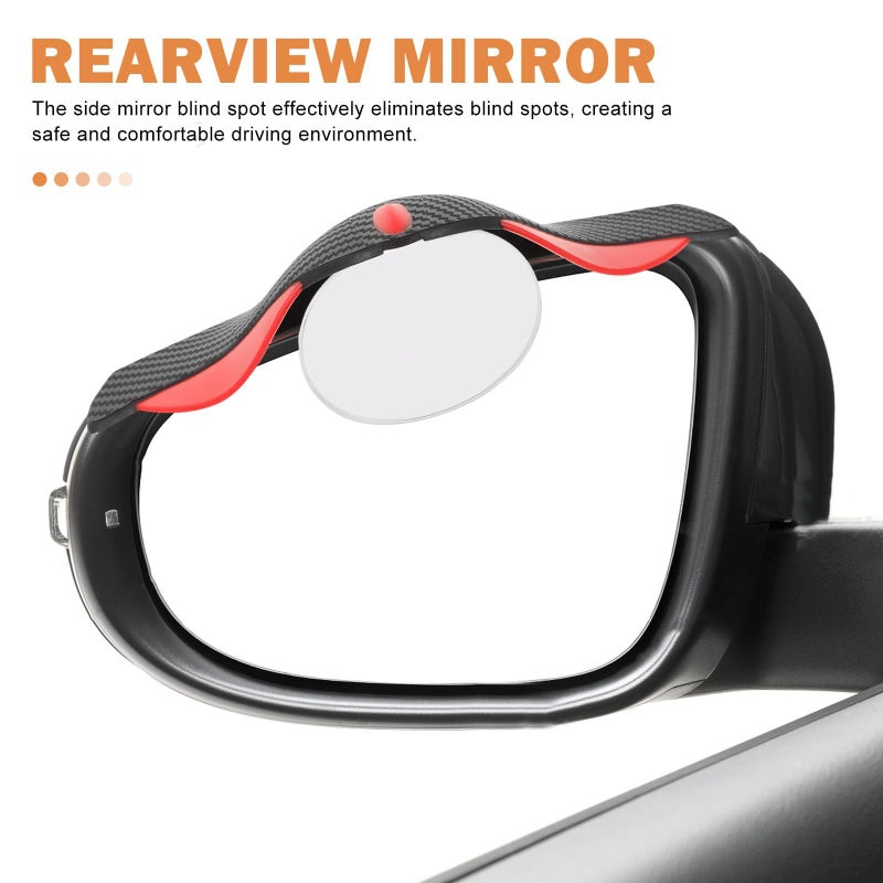 5cm Round Blind Spot Mirror With Carbon Fiber Rain Shield For Car Safety - Image 4