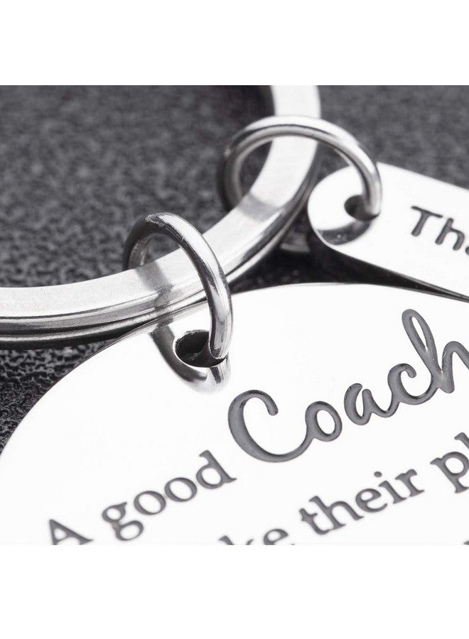 VANLOVEMAC Coach Gift Appreciation Sport Keychain for Basketball Football Baseball Swimming Soccer Gymnastics Retirement Birthday Coaches Men Women from Boys Girls Cheer Key Ring, Silver, round - Image 3