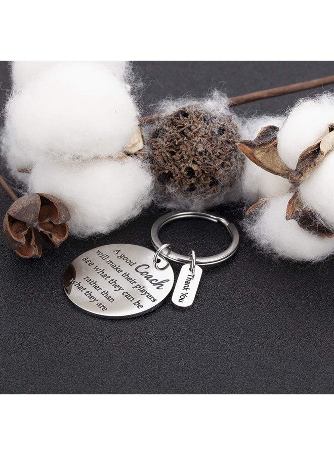 VANLOVEMAC Coach Gift Appreciation Sport Keychain for Basketball Football Baseball Swimming Soccer Gymnastics Retirement Birthday Coaches Men Women from Boys Girls Cheer Key Ring, Silver, round - Image 4