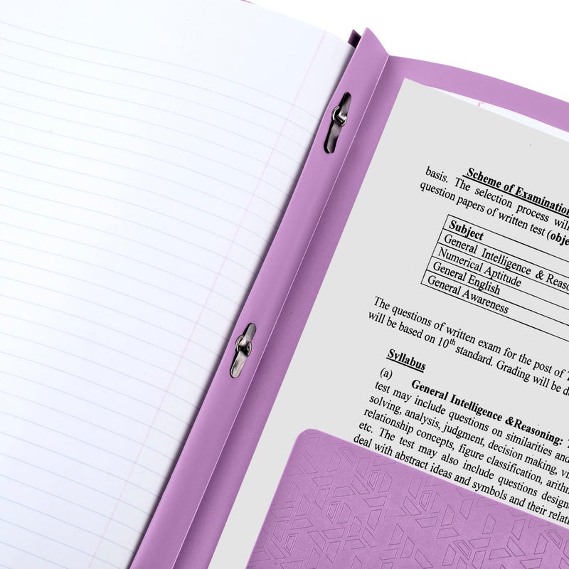 Five Star 2-Pocket Folder, Plastic Folder with Stay-Put Tabs and Prong Fasteners, Holds 8-1/2" x 11" Paper, Amethyst Purple (38750) - Image 5