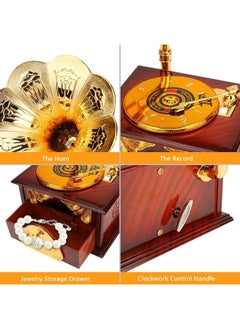 SYOSI Music Box Music Jewelry Box Mechanical Music Box Suitable for Girl Girlfriend Daughter Retro Table Cafe Bar Home Decoration Birthday Valentine's Day Thanksgiving Gift  - Image 4