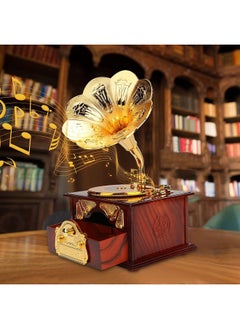 SYOSI Music Box Music Jewelry Box Mechanical Music Box Suitable for Girl Girlfriend Daughter Retro Table Cafe Bar Home Decoration Birthday Valentine's Day Thanksgiving Gift  - Image 2
