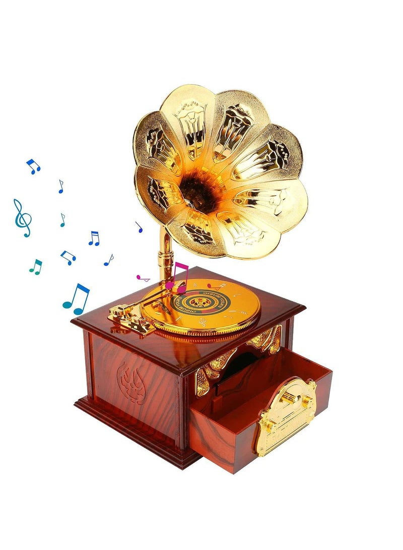 SYOSI صندوق موسيقى صندوق مجوهرات موسيقي صندوق موسيقي ميكانيكي مناسب للبنت أو الحبيبة أو الابنة ديكور طاولة عتيق مقهى بار منزل هدية عيد ميلاد عيد الحب عيد الشكر - Image 1