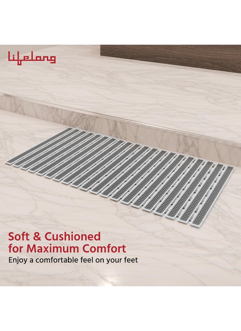 Lifelong Lifelong Bathmat for Home | Anti-Skid Bathroom Mat, Water Resistant Non-Slip Floor Mat for Bathroom, DIY Customisable Size Mat for Kitchen, Quick Drying Foot Mat, Silicone Suction Cup for Strong Grip  - Image 4